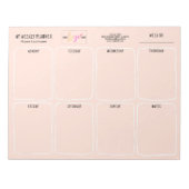Bloc-note Logo Simple Girly Blush Pink Weekly Planner (Devant)