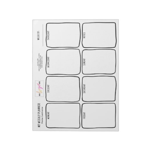 Bloc-note Logo Simples Tear Away Hand Drake Weekly Planner (Tourné)