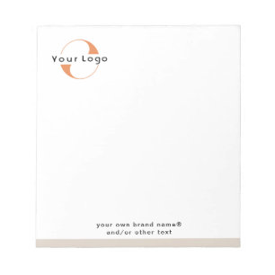 Bloc-note Logo sur White & Tan, Black Text Company Business