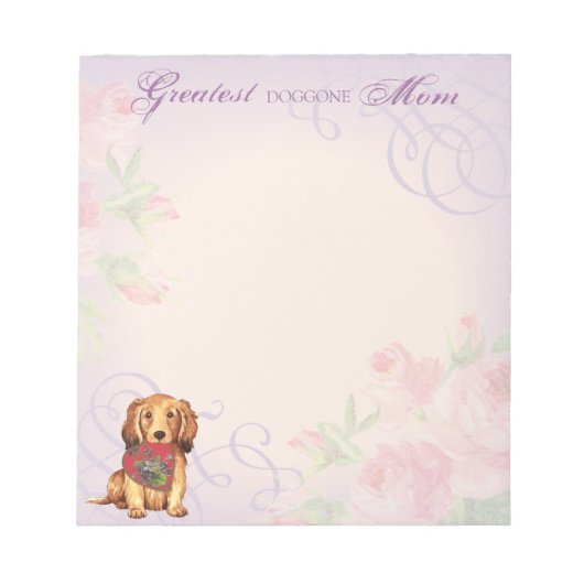 Bloc-note Longue Dachshund Heart Maman (Devant)