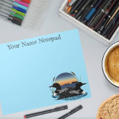 Bloc-note Loon Couple coucher de soleil bleu