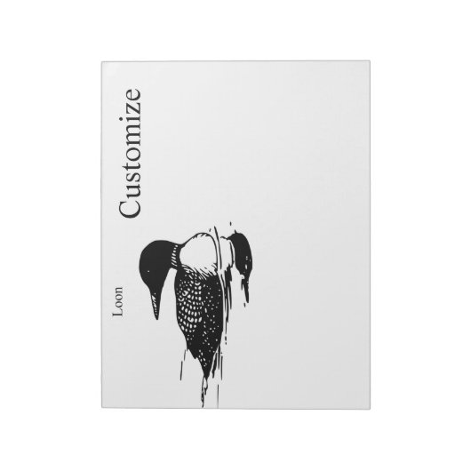 Bloc-note Loon Swimming Bird Art Thunder_Cove (Tourné)