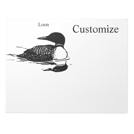 Bloc-note Loon Swimming Bird Art Thunder_Cove (Devant)