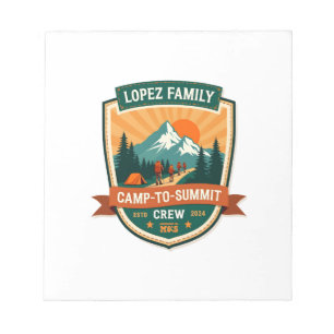 Bloc-note Lopez Family Camp-To-Summit Crew Vintage Randonnée