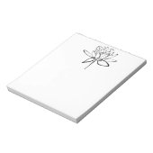 Bloc-note Lotus Flower Black and White Ink Dessin Art (Tourné)