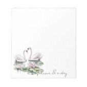 Bloc-note Lotus rose romantique cygnes floraux pour toujours (Devant)