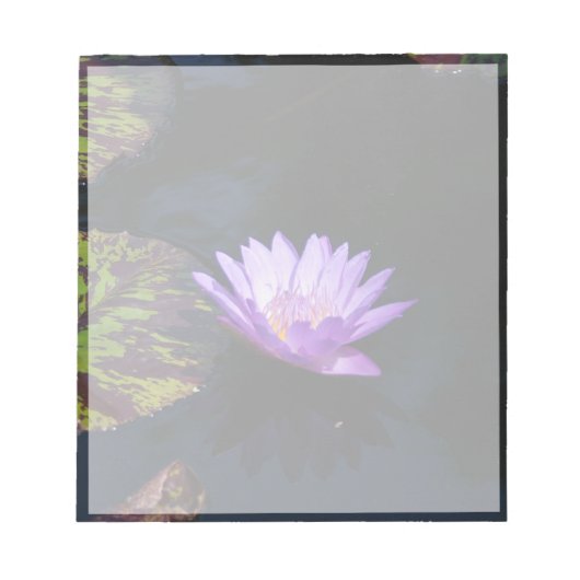Bloc-note Lotus Violet Nénuphar Fleur et Lys rayés (Devant)