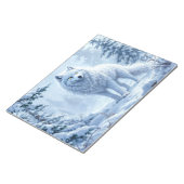 Bloc-note Loup de neige sauvage prédateur nature art d'hiver (Incliné)