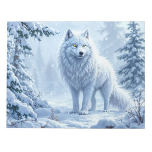 Bloc-note Loup de neige sauvage prédateur nature art d'hiver