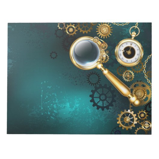 Bloc-note Loupe en style Steampunk (Devant)