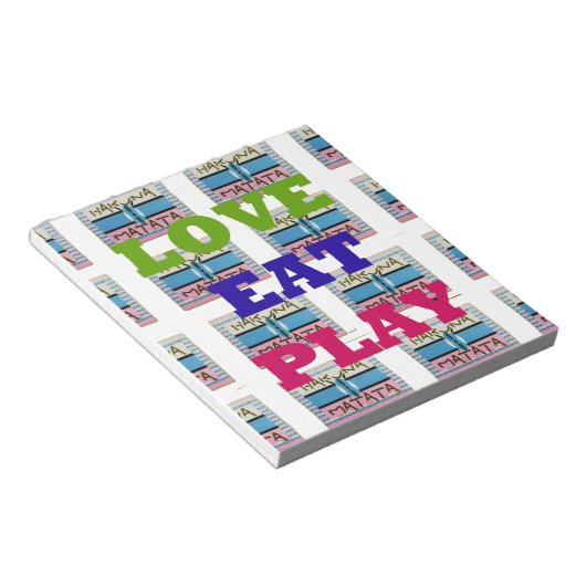 Bloc-note Love Eat Play Hakuna Matata Art Print (Incliné)