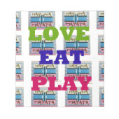 Bloc-note Love Eat Play Hakuna Matata Art Print (Devant)
