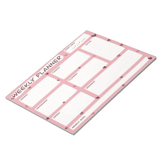 Bloc-note Love Heart Weekly Planner (Incliné)