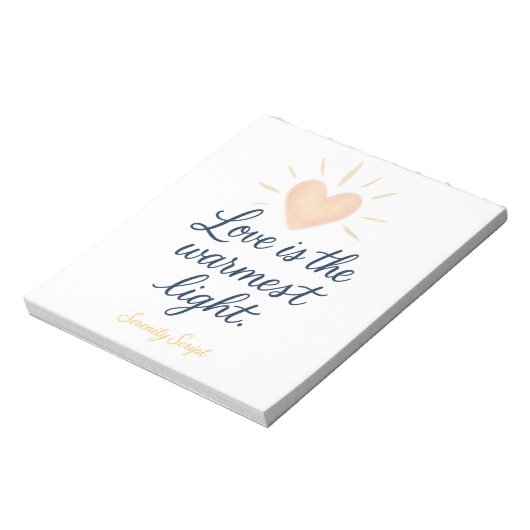 Bloc-note Love Is the Warmest Light Notepad (Tourné)