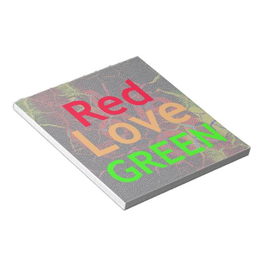 BLOC-NOTE LOVE RED GOLDEN VERT (Incliné)