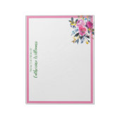 Bloc-note Love Roses Boho Floral Bouquet Emerald Nom vert (Tourné)