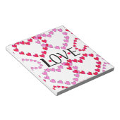 Bloc-note LOVE ROUGE ROSE DE Tiny Hearts (Incliné)