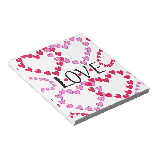 Bloc-note LOVE ROUGE ROSE DE Tiny Hearts (Incliné)