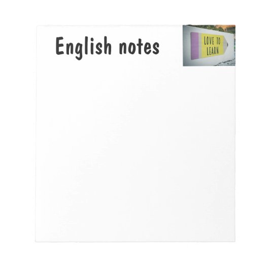 Bloc-note Love to Learn Notes en anglais (Devant)