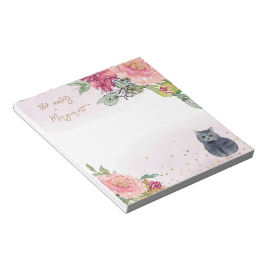 Bloc-note Loving Cat Illustration Girl Daily Activity Notes (Incliné)