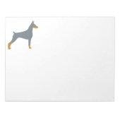 Bloc-note LS Doberman Pinscher silo bleu et rouille (Devant)