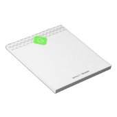 Bloc-note Lt Grey What Chevron ZigZag Lime Quatrefoil Monogr (Incliné)