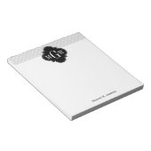 Bloc-note Lt Grey What Pois Black Quatrefoil 3 Monogramme (Incliné)