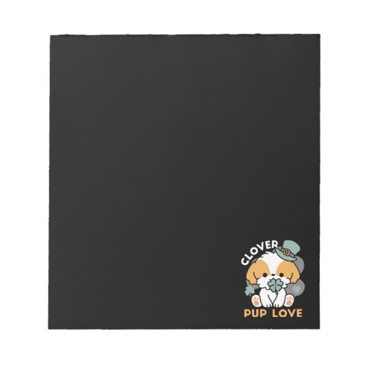 Bloc-note Lucky Pup with Clover - St. Patrick's Day Cadeau (Devant)