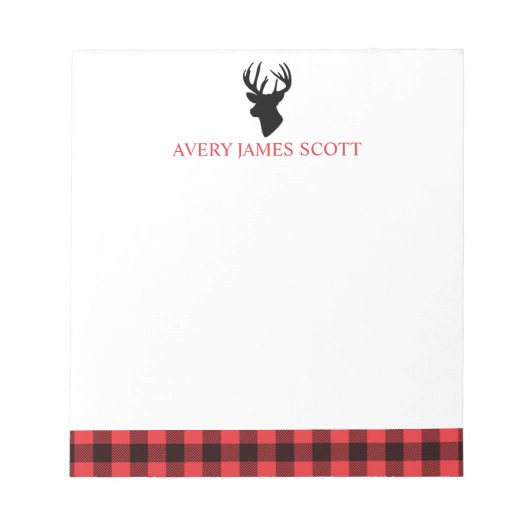 Bloc-note Lumberjack Red Black Buffalo Plaid Hommes papeteri (Devant)