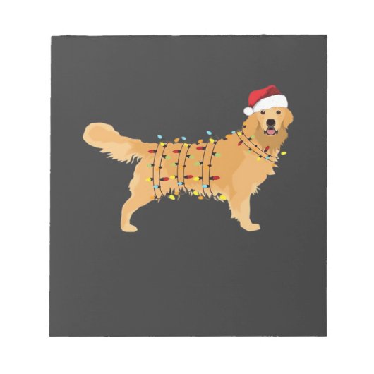 Bloc-note Lumière de Noël de vacances de Retriever doré esse (Devant)