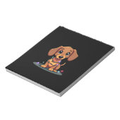 Bloc-note Lumières de Noël pour Dachshund (1) (Tourné)