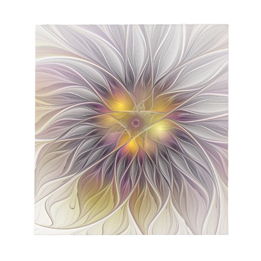 Bloc-note Lumineuse Fleur colorée, Abstraite Fractale modern (Devant)