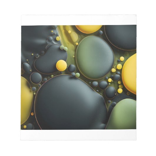 Bloc-note Luminous Fluid Dynamics: Yellow and Green Abstract (Devant)