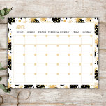 Bloc-note Lundi Planner non daté avec thème noir et or<br><div class="desc">Avec ce pavé de 40 feuilles avec une fraise noire et or,  vous êtes prêt à capturer vos plans mensuels.</div>