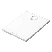 Bloc-note Lune de croissant bleu avec fleurs blanches (Tourné)