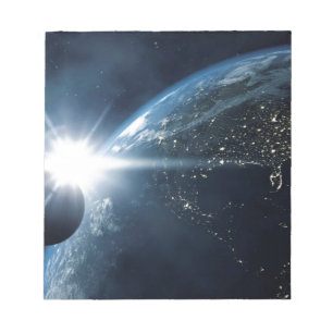 Bloc-note lune de terre et soleil