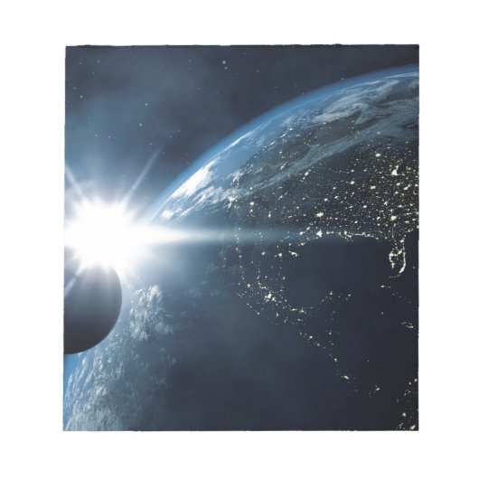 Bloc-note lune de terre et soleil (Devant)