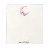 Bloc-note Lune rose Croissant avec de jolies fleurs (Devant)