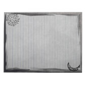 Bloc-note Lune vintage Rustique sur Gris Gris (Devant)