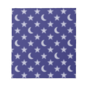 Bloc-note Lunes bleues et étoiles motif