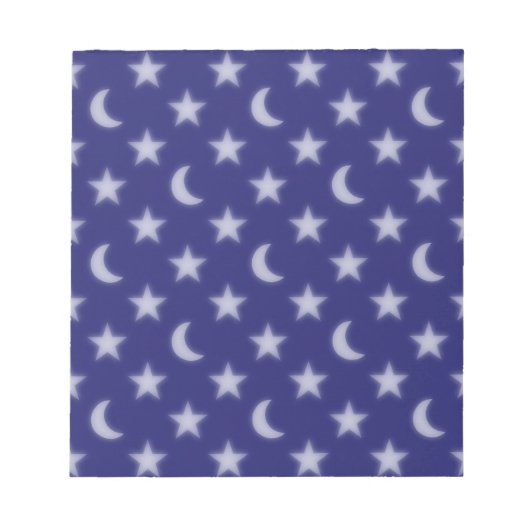 Bloc-note Lunes bleues et étoiles motif (Devant)