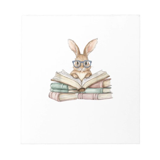 Bloc-note Lunettes de lapin de lecture mignonnes Livres T de (Devant)