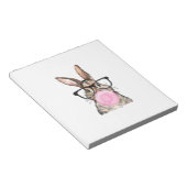 Bloc-note Lunettes de lapin mignon Bubble Gum jour de Pâques (Incliné)