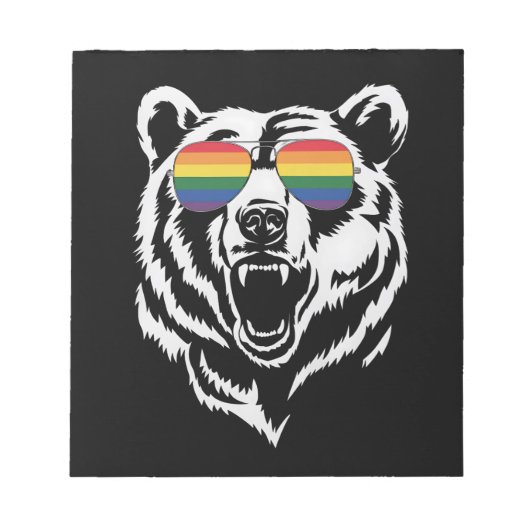Bloc-note Lunettes de soleil arc-en-ciel drapeau de la fiert (Devant)