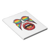 Bloc-note Lunettes de soleil arc-en-ciel rétro lèvres visage (Incliné)