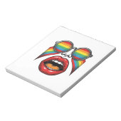 Bloc-note Lunettes de soleil arc-en-ciel rétro lèvres visage (Tourné)