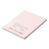 Bloc-note Lunettes de soleil Cœur Rose Pâle (Tourné)