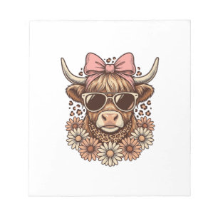 Bloc-note Lunettes de soleil de vache des Highlands mignonne