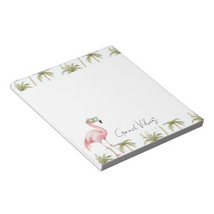 Bloc-note Lunettes de soleil Flamant rose rose Palm Trees Go