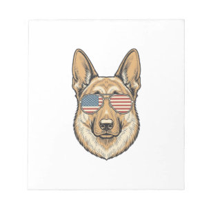 Bloc-note Lunettes de soleil patriotiques Berger allemand Ar